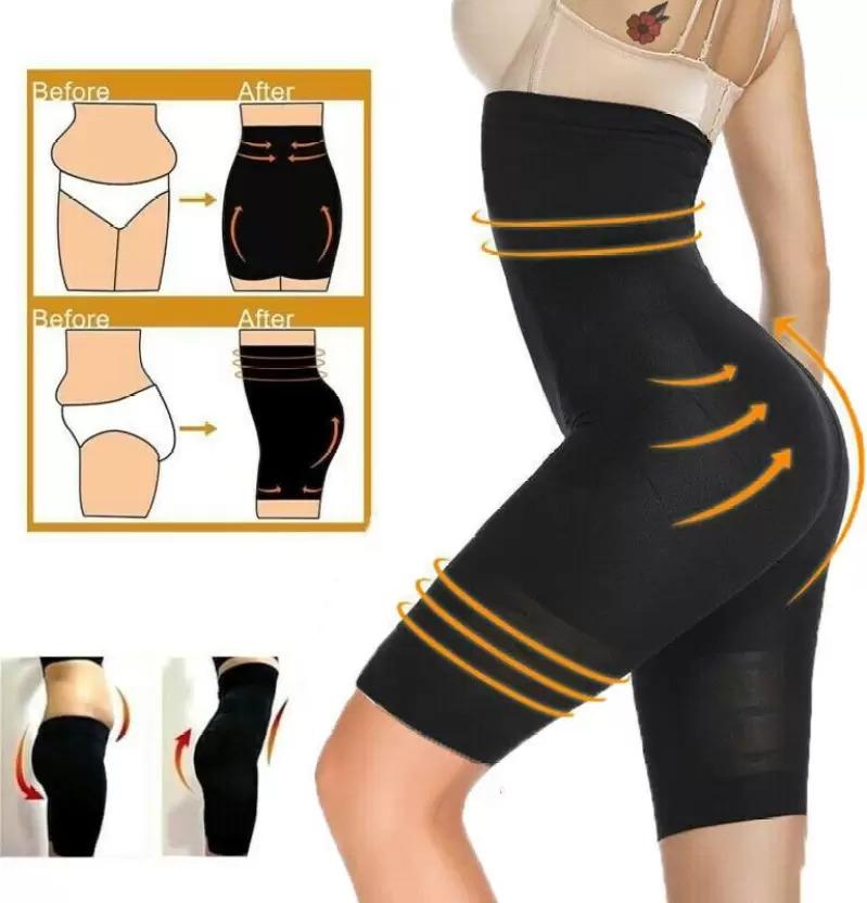 4-in-1 Shaper - Quick Slim Shape Wear Tummy, Back, Thighs, Hips - Black/Effective Seamless Tummy Tucker