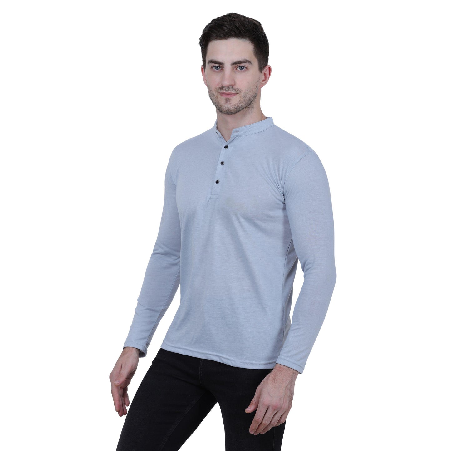 Cotton Blend Solid Full Sleeves T-Shirt